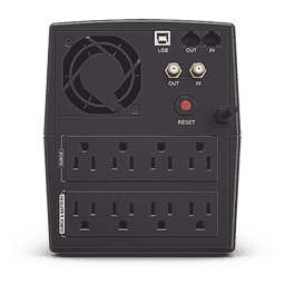 UPS de 1500 VA/900 W, Topología Línea Interactiva, Entrada 120 Vca NEMA 5-15P, y 8 Salidas NEMA 5-15R, Con Regulador de Voltaje (AVR)