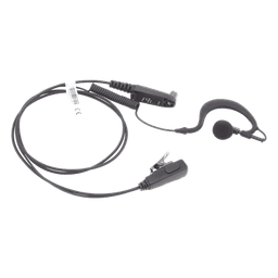 Micrófono-Audífono / Gancho Ergonómico Forma G / Cable Resorte Reforzado Kevlar / PTT de Solapa / Conector Multipin H02 / Hytera Telox