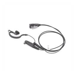 Micrófono-Audífono / Gancho Ergonómico Forma G / Cable Resorte Reforzado Kevlar / PTT de Solapa / Conector Multipin H02 / Hytera Telox