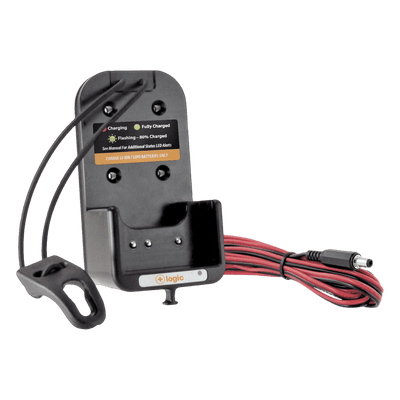 Cargador vehicular Logic para radios SERIE NX5000/NX410/TK2180/3180 para baterías KNB31A/32N/33L/43L/47L/48L/50NC/KNBL1M/KNBL2M/KNBL3M 