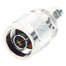 Adaptador en Línea, de Conector SMA Macho Inverso a N Macho, Níquel/ Oro/ Teflón.