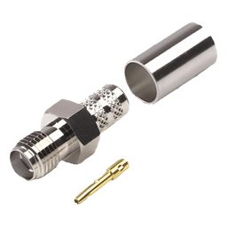 Conector SMA Hembra de Anillo Plegable para Cables RG-8/X, LMR-240, 9258, Niquel/Oro/Teflón.