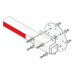 Kit de Instalación Para Brazos de Plástico Doorking / Incluye Disco y Enganche de Fijación