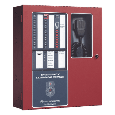 Centro de comando de emergencia para voceo y evacuación por voz, 50 W ampliable a 100 W, 8 circuitos de entrada
