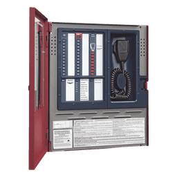 Centro de comando de emergencia para voceo y evacuación por voz, 50 W ampliable a 100 W, 8 circuitos de entrada
