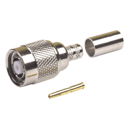 Conector TNC Macho Inverso de Anillo Plegable para Cables LMR-240, RG-8/X, Níquel/ Oro/ Teflón.