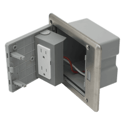 Caja de Piso con Contacto Eléctrico (Duplex), Resistente al Agua, IP66 (Con Tapa Cerrada) (11000-53201)