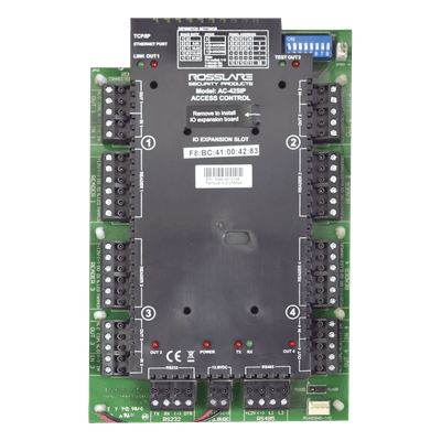 Controladora de acceso / 4 lectoras expandible a 8 / 30,000 usuarios / RS-485 y TCP/IP / 4 relés / Antipassback