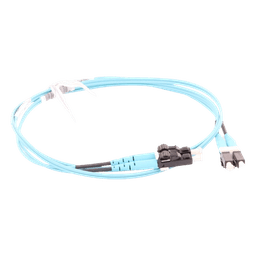 Jumper de Fibra Optica Multimodo 50/125 OM3, LC-LC Duplex, OFNR (Riser), Color Aqua, 1 Metro (3.28 Pies)