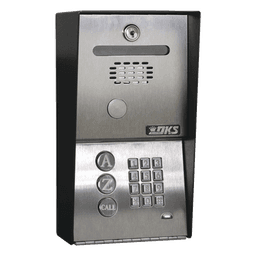 Audioportero Telefónico DKS Con Directorio / 100 Números Telefónicos / Control Para 2 Puertas / Gabinete Para Sobreponer / Marcación a 16 Digitos / Linea análoga o digital