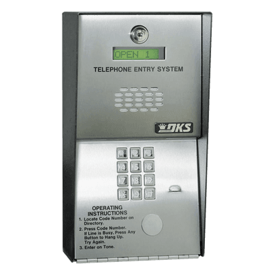 Audioportero Telefónico DKS Para 600 números Telefónicos / Control Para 2 Puertas / Gabinete Para Sobreponer/ Marcación a 16 Digitos / Linea Análoga o Digital