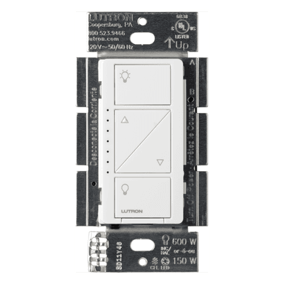 Atenuador de pared inteligente Caseta Wireless PRO de 120 V, 250 W LED / 1000 W incandescente-halógeno, neutro opcional, compatible con controles Pico y Smart Bridge