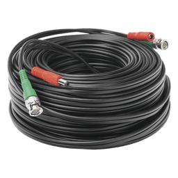 Cable Coaxial (BNC RG59) + Alimentación / SIAMES / 30 Metros (98.43 Pies) / 100% COBRE / Para Cámaras 4K / Uso Interior y Exterior
