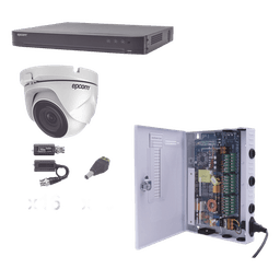 KIT TurboHD 1080p / DVR 16 Canales / 16 Cámaras Eyeball (exterior 2.8 mm) / Transceptores / Conectores / Fuente de Poder Profesional