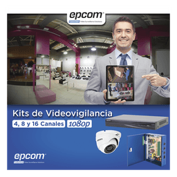 KIT TurboHD 1080p / DVR 16 Canales / 16 Cámaras Eyeball (exterior 2.8 mm) / Transceptores / Conectores / Fuente de Poder Profesional