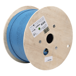 Bobina de Cable Blindado F/UTP de 4 Pares, Z-MAX, Cat6A, Soporte de Aplicaciones 10GBase-T, CMR (Riser), Color Azul, 305 Metros (1000 Pies)