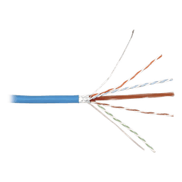 Bobina de Cable Blindado F/UTP de 4 Pares, Z-MAX, Cat6A, Soporte de Aplicaciones 10GBase-T, CMR (Riser), Color Azul, 305 Metros (1000 Pies)