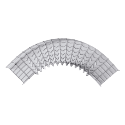 Curva Pre-Fabricada Horizontal de 90° con medidas de 54 mm de Peralte y 150 mm Ancho (54/150 mm)