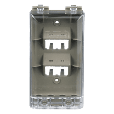 Placa de Pared Vertical, Resistente al Agua con Protección IP56, Acepta 4 Módulos Mini-Com, Color Gris