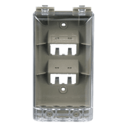Placa de Pared Vertical, Resistente al Agua con Protección IP56, Acepta 4 Módulos Mini-Com, Color Gris
