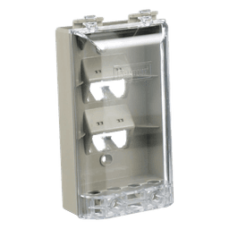 Placa de Pared Vertical, Resistente al Agua con Protección IP56, Acepta 4 Módulos Mini-Com, Color Gris