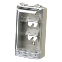 Placa de Pared Vertical, Resistente al Agua con Protección IP56, Acepta 4 Módulos Mini-Com, Color Gris