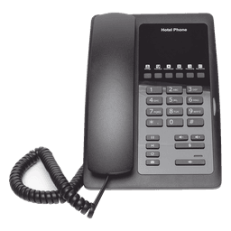 Teléfono IP para Hotelería, profesional con 6 teclas programables para servicio rápido (Hotline), plantilla personalizable con PoE 