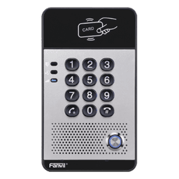 Audio Portero IP con 2 líneas SIP, relevador integrado, teclado numérico y lectora de tarjetas RFID para control de acceso, PoE