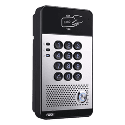 Audio Portero IP con 2 líneas SIP, relevador integrado, teclado numérico y lectora de tarjetas RFID para control de acceso, PoE