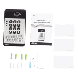 Audio Portero IP con 2 líneas SIP, relevador integrado, teclado numérico y lectora de tarjetas RFID para control de acceso, PoE