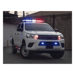 Barra de luces de 47" rojo/azul, 88 LED, con control de tráfico en color ámbar, ideal para equipar unidades de seguridad publica