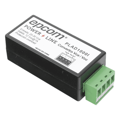 (2 en 1) Convertidor de Energía 24 Vca a 12 Vcc (CA a CD) y Filtro Contra Ruido para Cámaras / Voltaje de Entrada 20~30 Vca / Salida 12Vcc @ 1 A / ENVIO DE ENERGIA A LARGAS DISTANCIAS / Terminales Tipo Tornillo. 