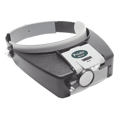 Lampara LED en correa frontal con lentes de aumento 1.8X, 2.6X y 5.8X.