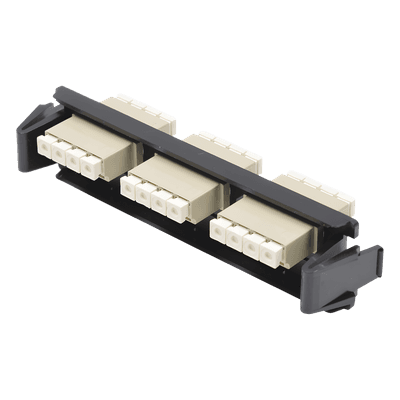 Placa Acopladora de Fibra Óptica Quick-Pack, Con 3 Conectores LC Quad (12 Fibras), Para Fibra Multimodo, Beige