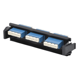 Placa Acopladora de Fibra Óptica Quick-Pack, Con 6 Conectores LC/UPC Duplex (12 Fibras), Para Fibra Monomodo, Azul