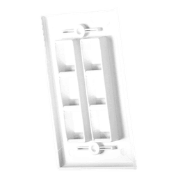 Placa de Pared de 6 Puertos, Keystone, Color Blanco