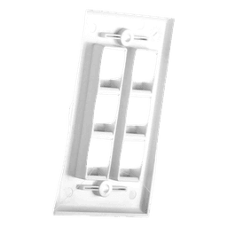 Placa de Pared de 6 Puertos, Keystone, Color Blanco