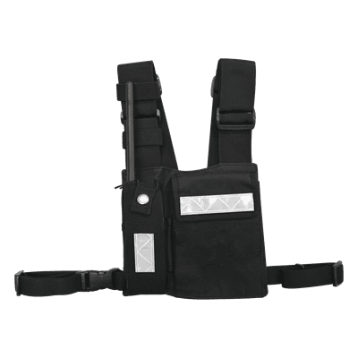 Pechera Universal Sin Logo con Soporte para Radio y Bolígrafo más Bolsa con Cinta Adherente para su Seguridad.