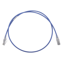 Patch Cord MC6 Modular Cat6 UTP, CM/LS0H, 0.91 Metros (3 Pies), Color Azul, Diámetro Reducido (28AWG)