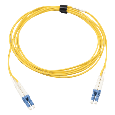 Jumper de Fibra Óptica Monomodo (OS2), XGLO, Riser, LC/UPC-LC/UPC Duplex, OFNR, Color Amarillo, 3 Metros (9.84 Pies)