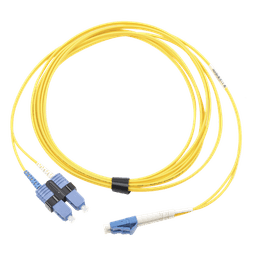 Jumper de Fibra Óptica Monomodo (OS2), XGLO, LC/UPC-SC/UPC Duplex, OFNR, Color Amarillo, 5 Metros (16.40 Pies)