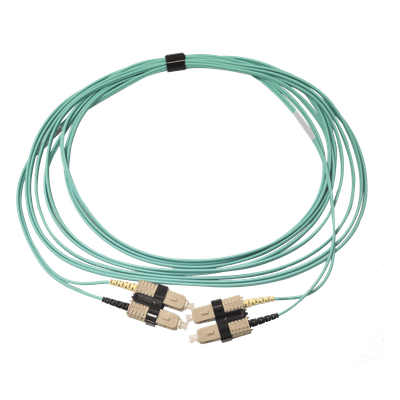 Jumper de Fibra Óptica Multimodo 50/125 OM3 XGLO, SC-SC Duplex, OFNR, Color Aqua, 5 Metros (16.40 Pies)