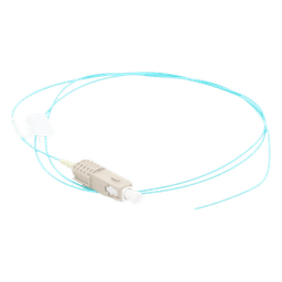 Pigtail de Fibra Óptica LC Simplex, Multimodo OM3 XGLO 50/125, OFNR, Color Aqua, 1 Metro (3.28 Pies)