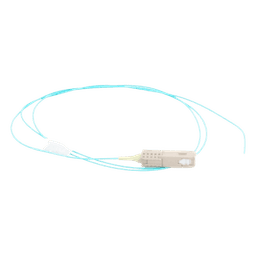 Pigtail de Fibra Óptica LC Simplex, Multimodo OM3 XGLO 50/125, OFNR, Color Aqua, 1 Metro (3.28 Pies)