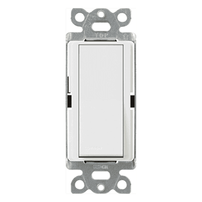 Apagador de pared Claro unipolar tipo paleta, 15 A, 120/277 V, para cargas generales de iluminación y motores, color blanco brillante
