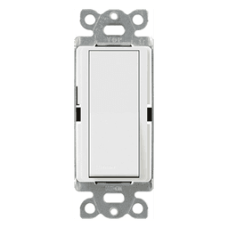 Apagador de pared Claro unipolar tipo paleta, 15 A, 120/277 V, para cargas generales de iluminación y motores, color blanco brillante
