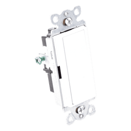Apagador de pared Claro unipolar tipo paleta, 15 A, 120/277 V, para cargas generales de iluminación y motores, color blanco brillante