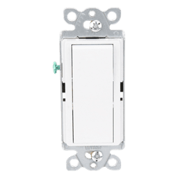 Apagador de pared Claro de 3 vías tipo paleta, 15 A, 120/277 V, para cargas generales de iluminación y motores, color blanco brillante