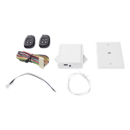 Receptor universal 433 MHz con dos controles remotos y salidas relay compatible con múltiples paneles de alarma