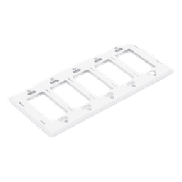 Placa de pared Claro de 5 espacios sin tornillos visibles, color blanco brillante, para atenuadores, apagadores y controles Pico Lutron
